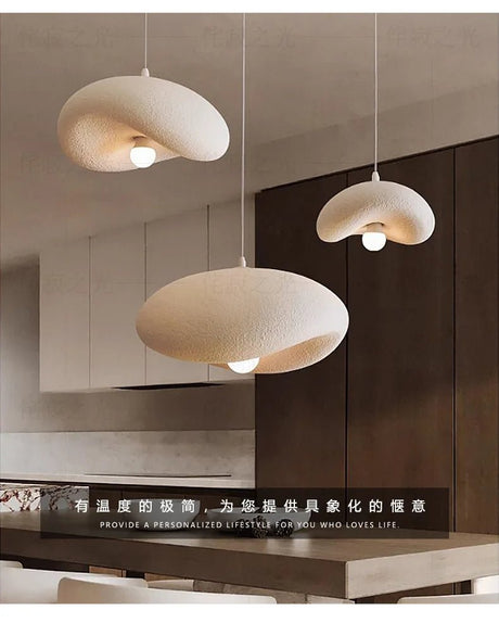 Japanese Wabi-Sabi Pendant Light — Minimalist Dining Room Fixture - Hans Lumiere