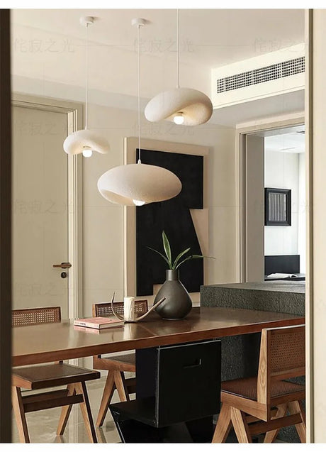 Japanese Wabi-Sabi Pendant Light — Minimalist Dining Room Fixture - Hans Lumiere