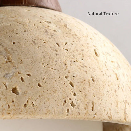 Japanese Warm Yellow Travertine Half Circle Atmosphere LED Light - Hans Lumiere