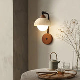 Japanese Warm Yellow Travertine Half Circle Atmosphere LED Light - Hans Lumiere
