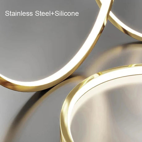 Large Gold Circle Steel Ring LED Chandelier - Hans Lumiere
