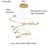 Large Gold Circle Steel Ring LED Chandelier - Hans Lumiere