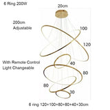 Large Gold Circle Steel Ring LED Chandelier - Hans Lumiere