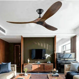 Large Wood Blades Ceiling Fan With Remote Control - Hans Lumiere