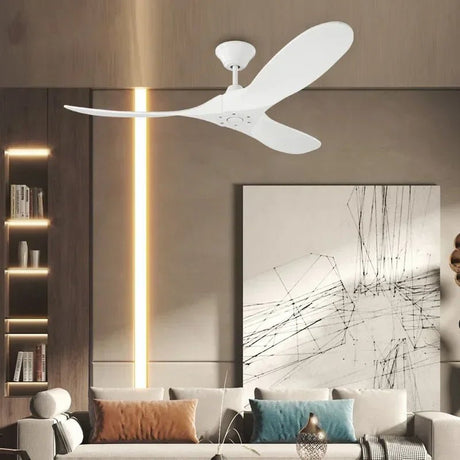 Large Wood Blades Ceiling Fan With Remote Control - Hans Lumiere