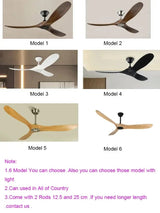 Large Wood Blades Ceiling Fan With Remote Control - Hans Lumiere