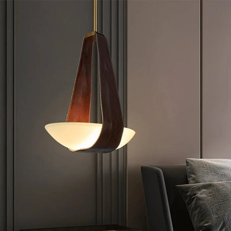 Leather Pendant Chandelier – Modern Nordic Ceiling Light - Hans Lumiere