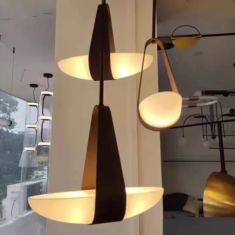 Leather Pendant Chandelier – Modern Nordic Ceiling Light - Hans Lumiere
