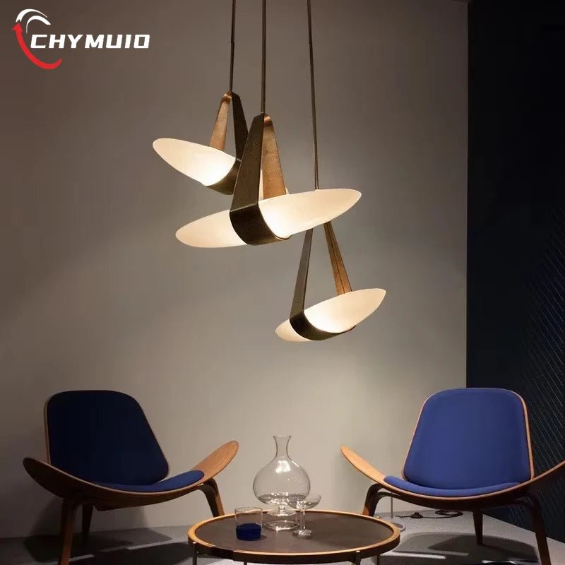 Leather Pendant Chandelier – Modern Nordic Ceiling Light - Hans Lumiere