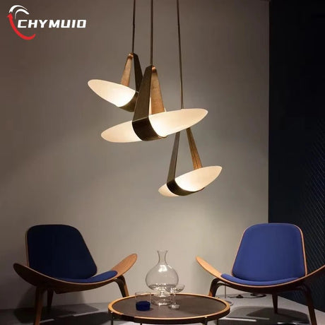 Leather Pendant Chandelier – Modern Nordic Ceiling Light - Hans Lumiere