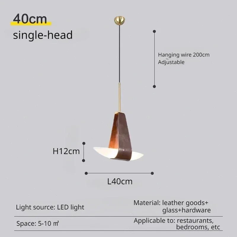 Leather Pendant Chandelier – Modern Nordic Ceiling Light - Hans Lumiere