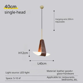 Leather Pendant Chandelier – Modern Nordic Ceiling Light - Hans Lumiere