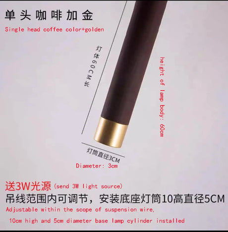 LED Cylinder Tube Pendant Light for Kitchen Island - Hans Lumiere