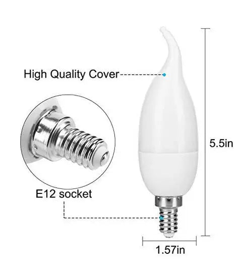 LED Flickering Flame Candelabra Bulbs E12 E14 E27, 1.2W 1800K, 3 Modes, 8 Pack - Hans Lumiere