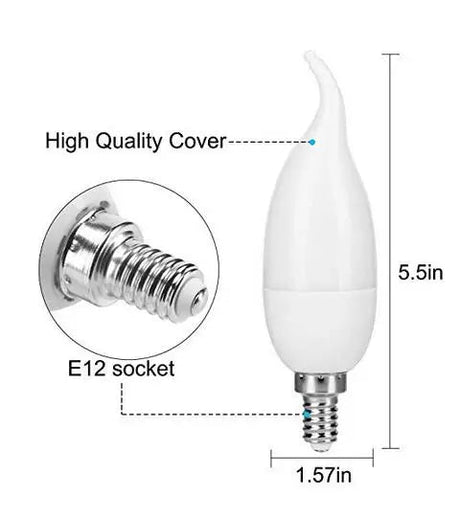 LED Flickering Flame Candelabra Bulbs E12 E14 E27, 1.2W 1800K, 3 Modes, 8 Pack - Hans Lumiere