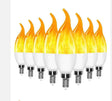 LED Flickering Flame Candelabra Bulbs E12 E14 E27, 1.2W 1800K, 3 Modes, 8 Pack - Hans Lumiere