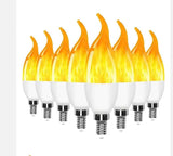 LED Flickering Flame Candelabra Bulbs E12 E14 E27, 1.2W 1800K, 3 Modes, 8 Pack - Hans Lumiere