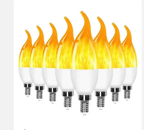 LED Flickering Flame Candelabra Bulbs E12 E14 E27, 1.2W 1800K, 3 Modes, 8 Pack - Hans Lumiere