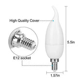 LED Flickering Flame Candelabra Bulbs E12 E14 E27, 1.2W 1800K, 3 Modes, 8 Pack - Hans Lumiere
