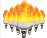 LED Flickering Flame Candelabra Bulbs E12 E14 E27, 1.2W 1800K, 3 Modes, 8 Pack - Hans Lumiere