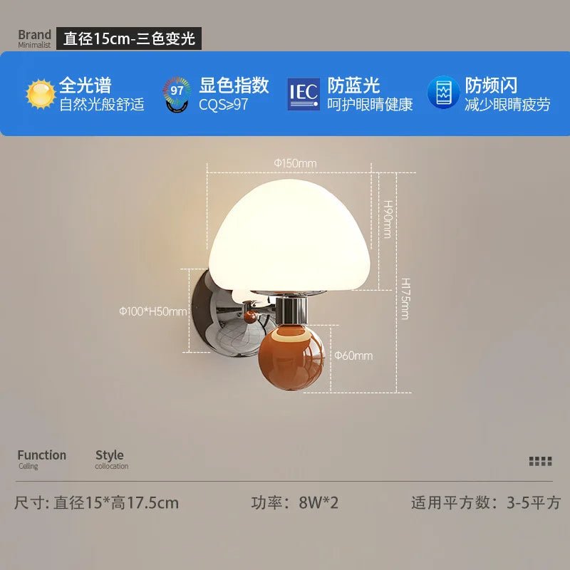 LED Mushroom Wall Sconce with Pull Cord | Kids & Bedroom - Hans Lumiere