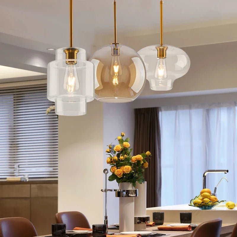 Led Nordic Pendant Lamp With Glass Lampshade - Hans Lumiere