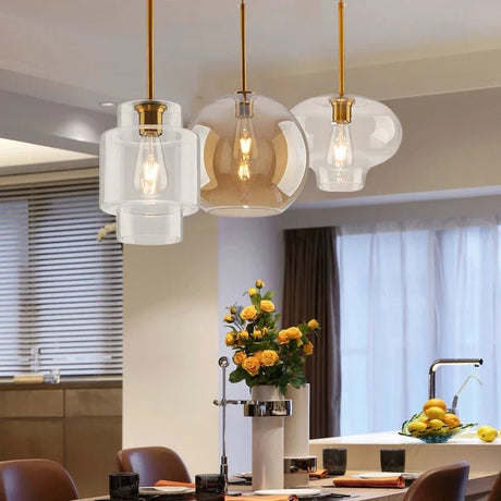 Led Nordic Pendant Lamp With Glass Lampshade - Hans Lumiere