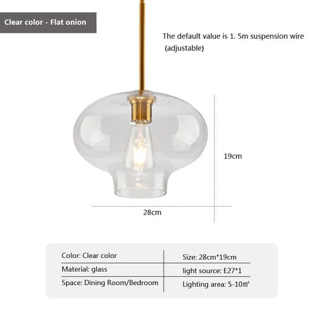 Led Nordic Pendant Lamp With Glass Lampshade - Hans Lumiere