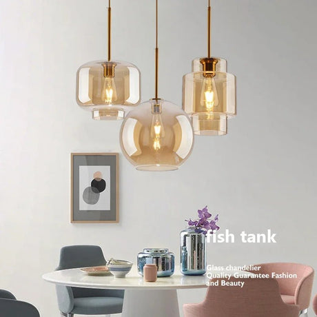 Led Nordic Pendant Lamp With Glass Lampshade - Hans Lumiere