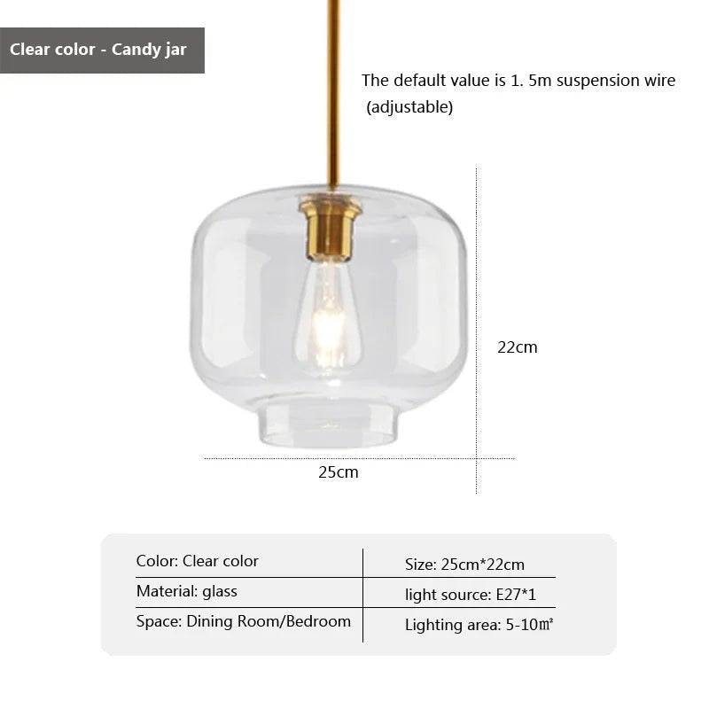 Led Nordic Pendant Lamp With Glass Lampshade - Hans Lumiere