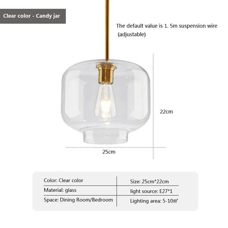 Led Nordic Pendant Lamp With Glass Lampshade - Hans Lumiere