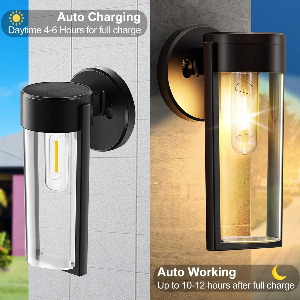 LED Outdoor Fence Wall Solar Lights - Hans Lumiere