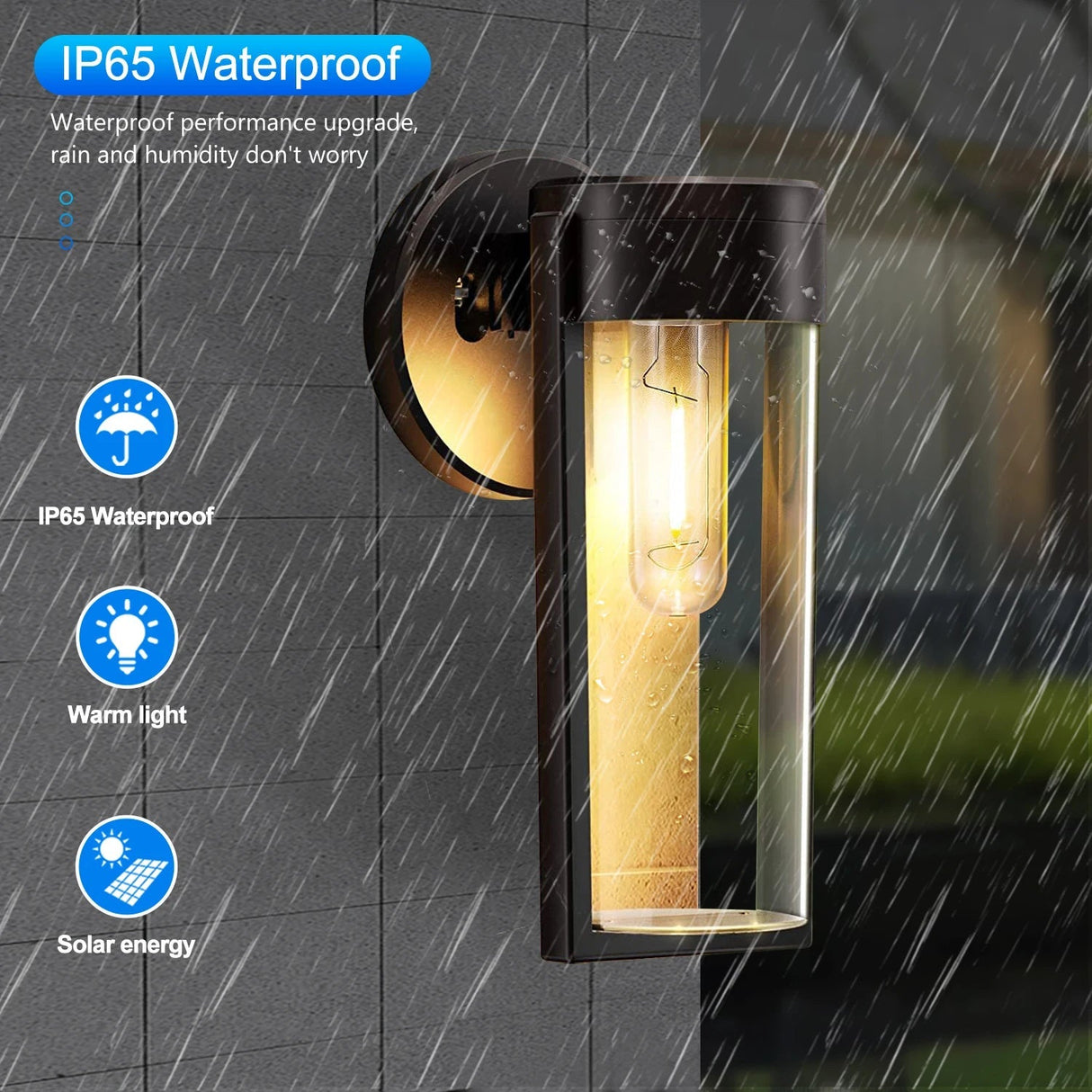 LED Outdoor Fence Wall Solar Lights - Hans Lumiere