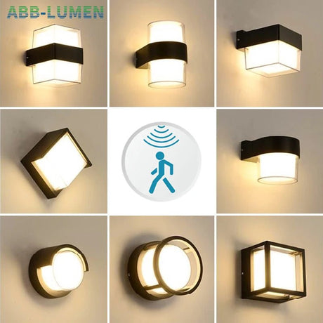 LED Outdoor Waterproof Wall Lamp With Motion Sensor - Hans Lumiere