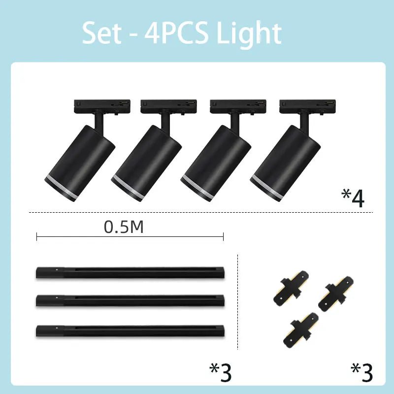 LED Replaceable Bulb Track Light Sets - Hans Lumiere