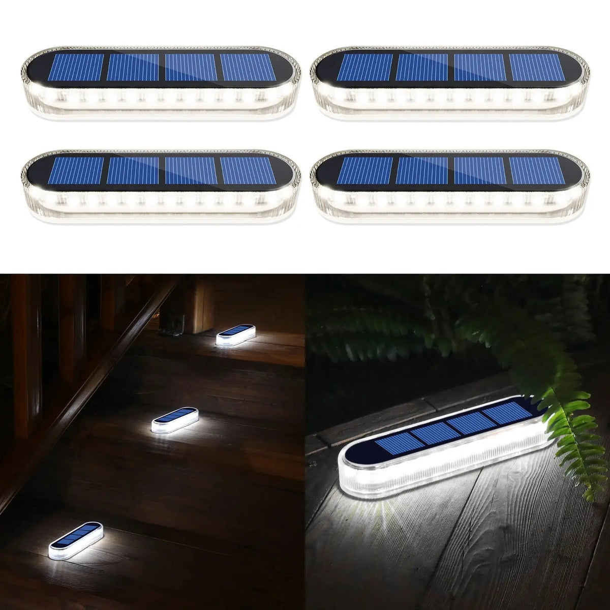 LED Solar Deck Lights - Waterproof IP68 Stair and Path Lighting (4-Pack) - Hans Lumiere
