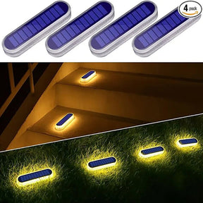 LED Solar Deck Lights - Waterproof IP68 Stair and Path Lighting (4-Pack) - Hans Lumiere