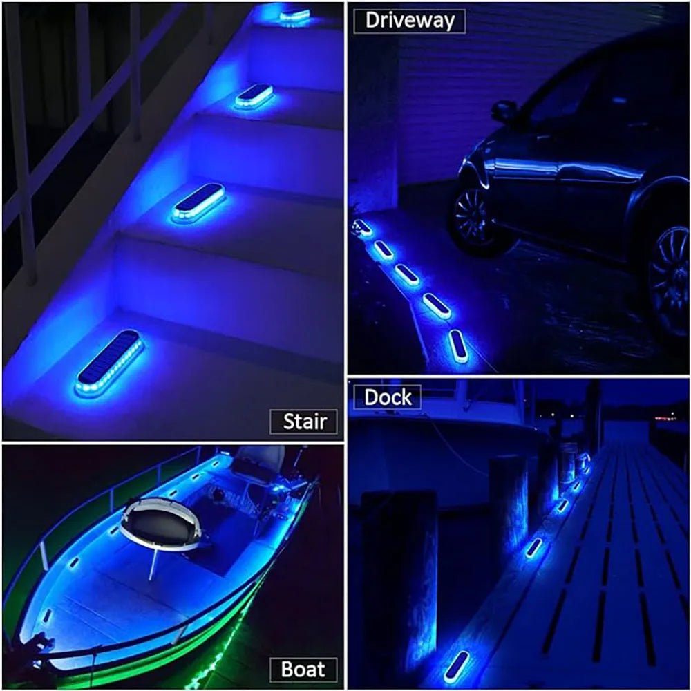 LED Solar Deck Lights - Waterproof IP68 Stair and Path Lighting (4-Pack) - Hans Lumiere