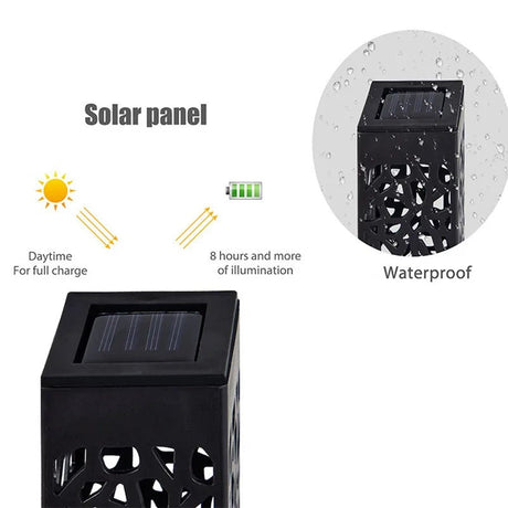 LED Solar Garden Hollow Square Lawn Lamp - Hans Lumiere