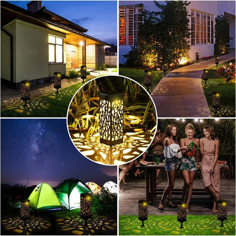 LED Solar Garden Hollow Square Lawn Lamp - Hans Lumiere