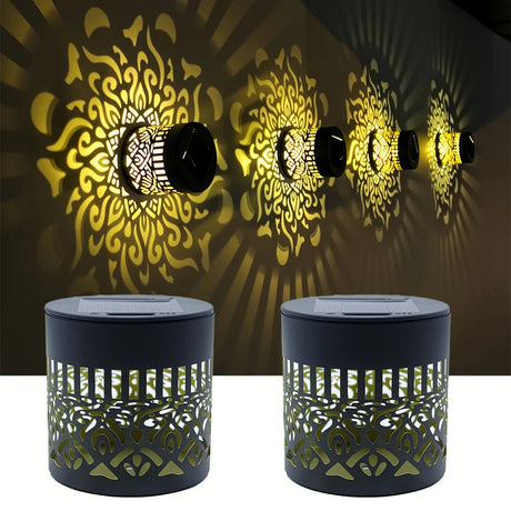 LED Solar Wall Light IP65 Waterproof Warm White Garden Night Light - Hans Lumiere