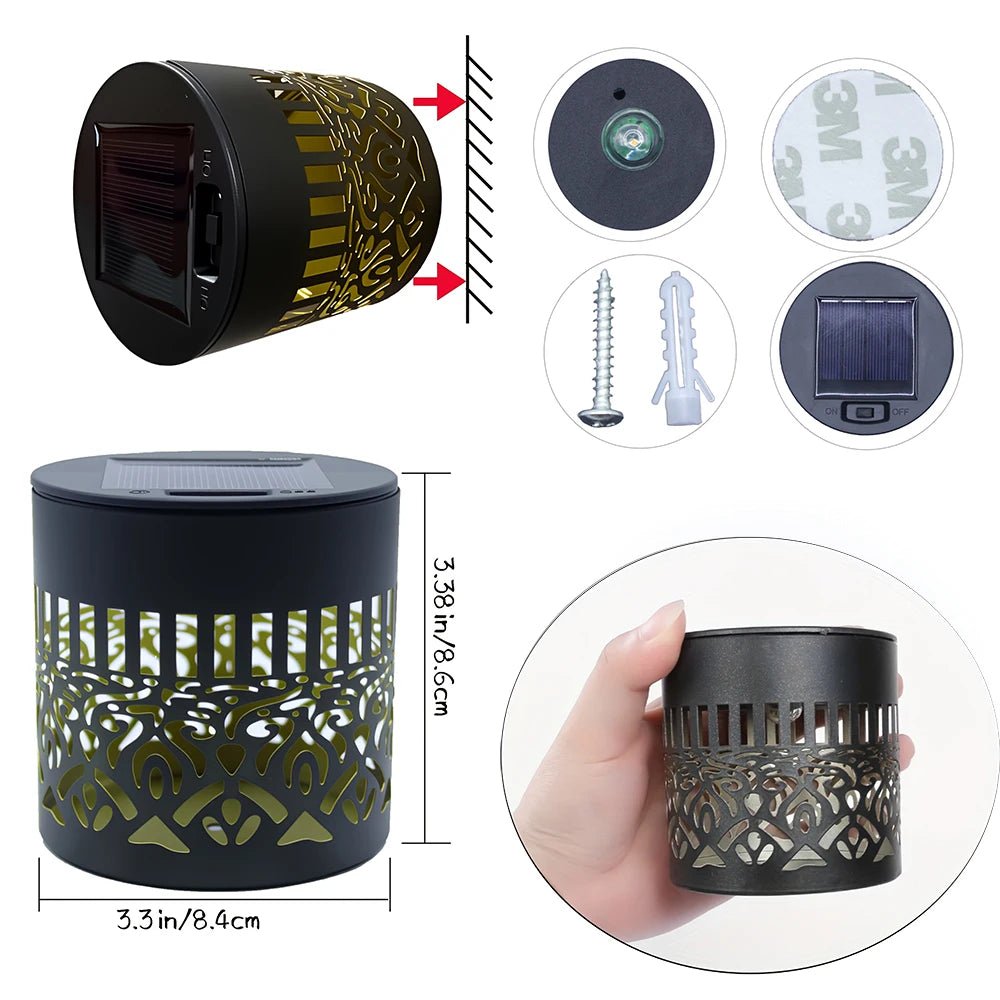LED Solar Wall Light IP65 Waterproof Warm White Garden Night Light - Hans Lumiere