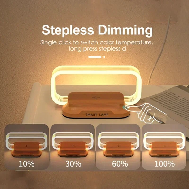LED Table Lamp With Mobile Phone Fast Wireless Charger - Hans Lumiere
