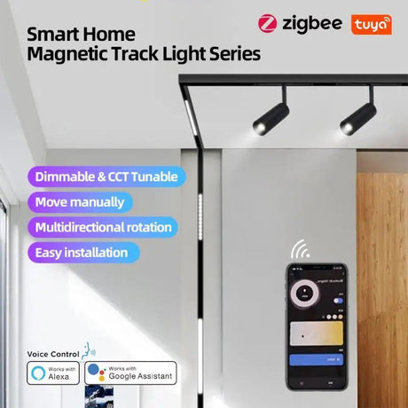LED Track Lights With Changeable Magnetic Rail And Tuya APP Smart Control System - Hans Lumiere