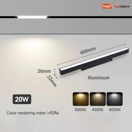 LED Track Lights With Changeable Magnetic Rail And Tuya APP Smart Control System - Hans Lumiere