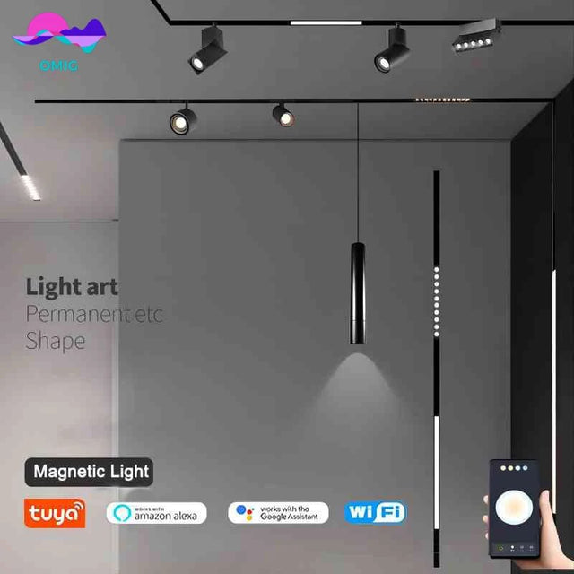 LED Track Lights With Changeable Magnetic Rail And Tuya APP Smart Control System - Hans Lumiere