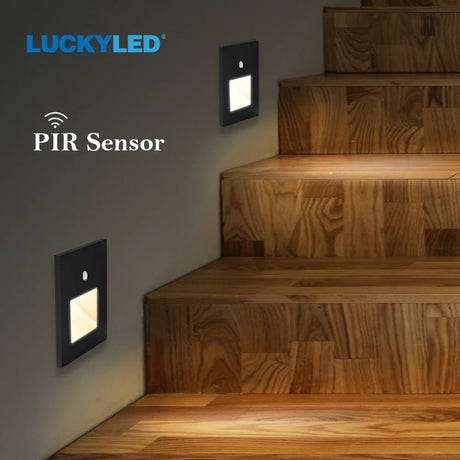 LED Wall Lamp Recessed Stair Light With PIR Sensor - Hans Lumiere