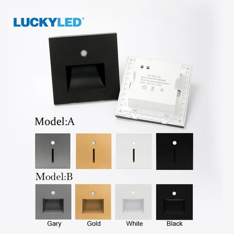 LED Wall Lamp Recessed Stair Light With PIR Sensor - Hans Lumiere