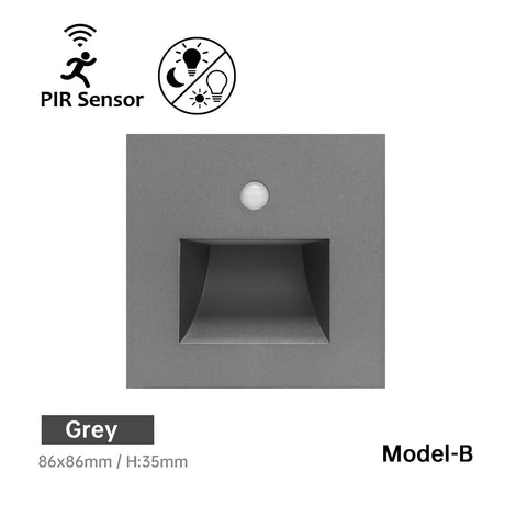 LED Wall Lamp Recessed Stair Light With PIR Sensor - Hans Lumiere