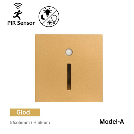 LED Wall Lamp Recessed Stair Light With PIR Sensor - Hans Lumiere